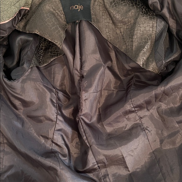 Maje Tan Herringbone Jacket - Picture 3 of 3